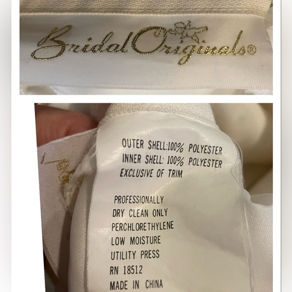 Bridal Originals Cream Wide Edging Sleeveless Beaded Wedding Dress - Picture 13 of 13